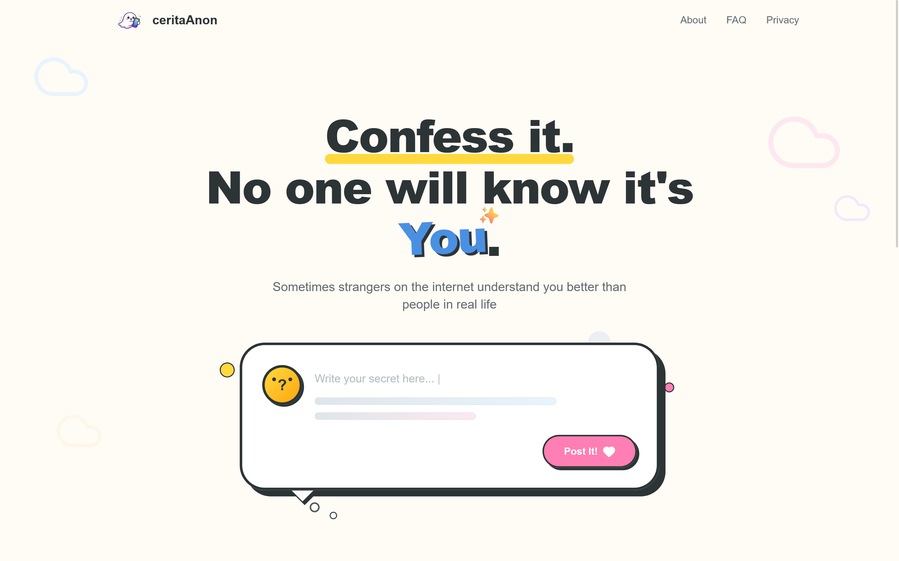 ceritaAnon A Confession Platform